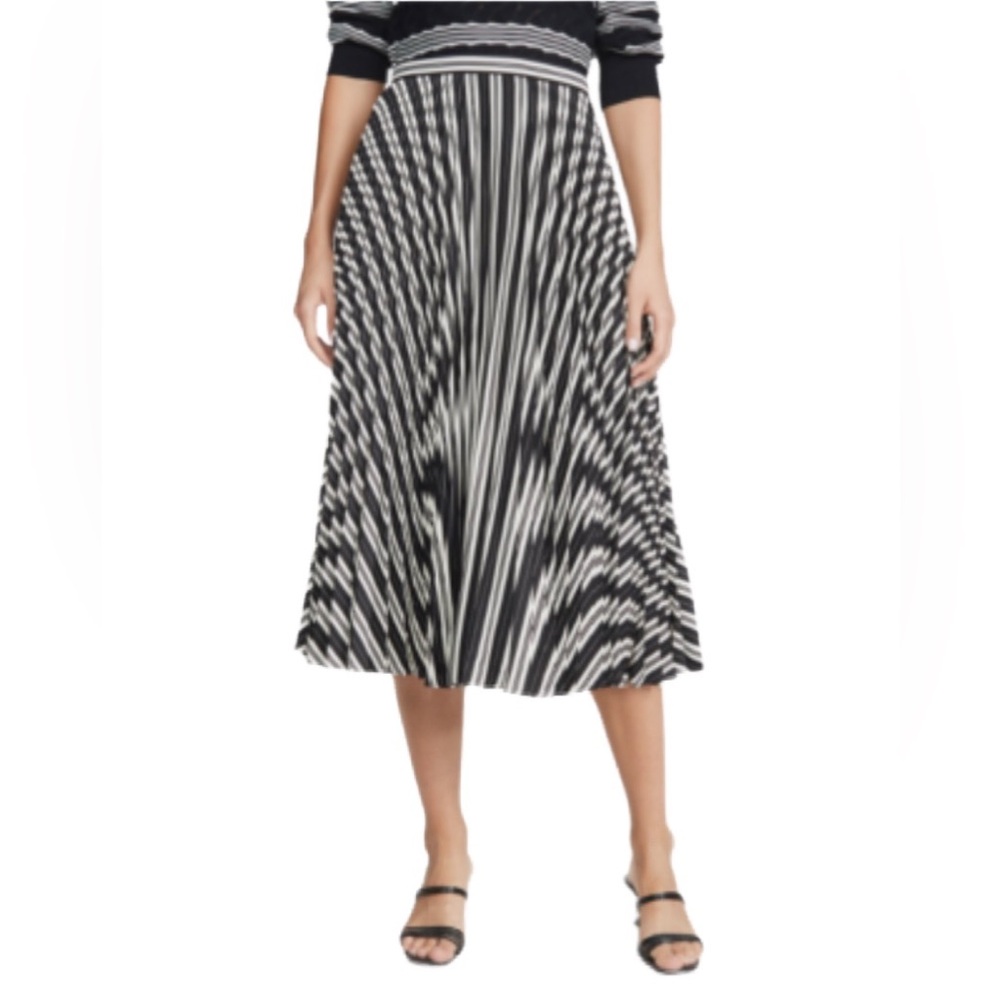CLUB MONACO Women's Annina Black & White Pleated Skirt Size 2